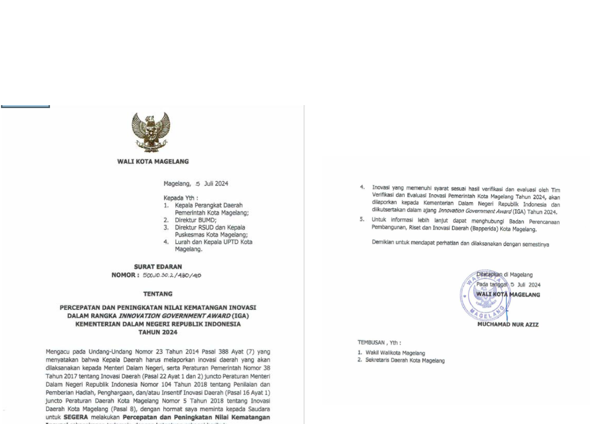 SE PERCEPATAN DAN PENINGKATA KEMATANGAN INOVASI DALAM RANGKA IGA 2024